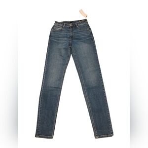 NWT Frank & Oak Medium Wash Kim Slim Fit Highrise Denim Blue Jeans Size 27